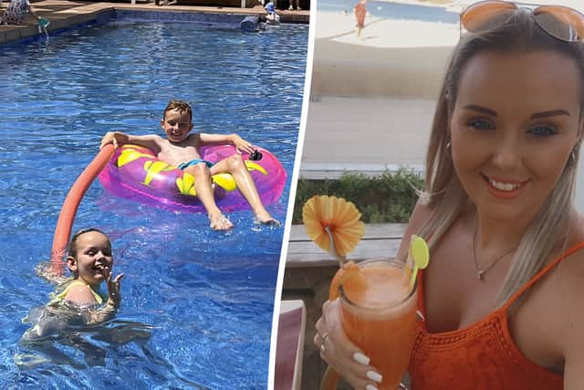 Rachel Smith, from Clacton-on-Sea, takes her two children Brayden, 11 and Elianna, 9, out of school every year during term time to go on holiday abroad. (SWNS)