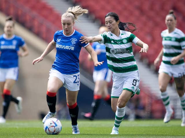 Kirsty Maclean takes on Shen in last season's Scottish Cup final. Cr. SNS Group