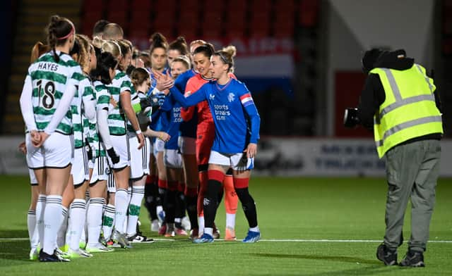 Rangers Women and Celtic Women face each other in the Scottish Cup semi final at Hampden Park this weekend. Cr. SNS Group.