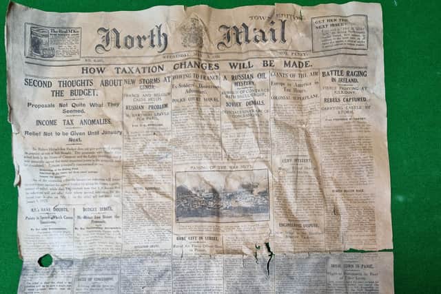 A 1922 copy of the Northern Mail found under the floorboards at Cutty Sark 