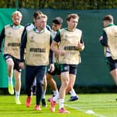 Celtic's Alistair Johnston during a Celtic training session at the Lennoxtown.