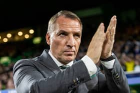 Celtic manager Brendan Rodgers during the 5-1 victory over SK Slovan Bratislava in the Champions League. (Photo by Craig Williamson / SNS Group)