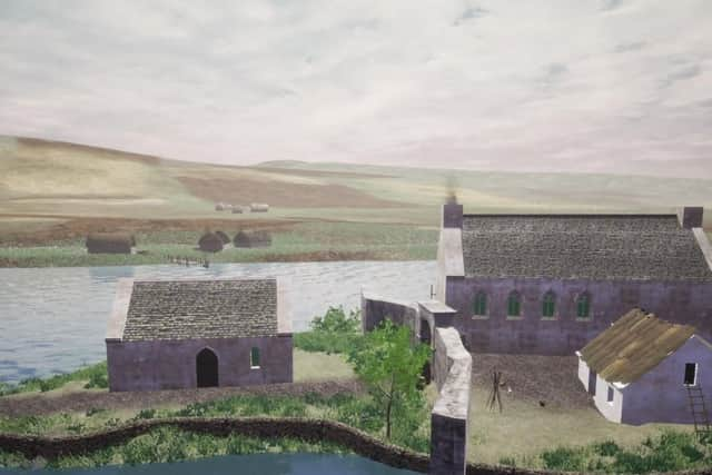 The ancient medieval stronghold of the Lords of the Isles at Finlaggan on Islay has been reconstructed in virtual reality to reveal how Scottish clan chiefs lived 600 years ago. Picture: University of St Andrews