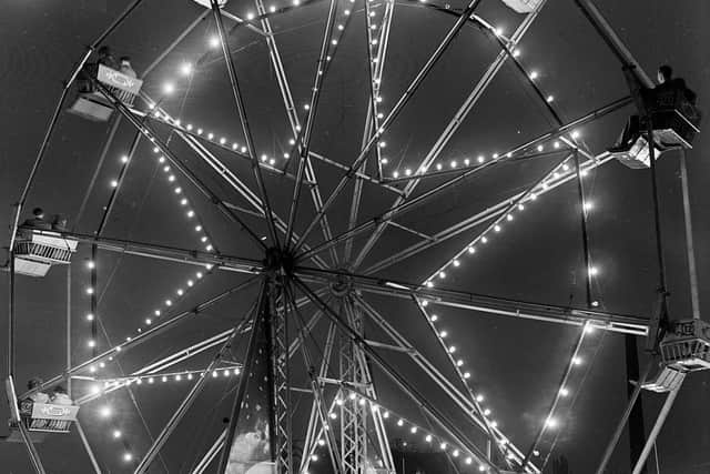 A close up of the big wheel at Aberdeen Fun Fair during the Glasgow Fair holiday in 1954. (Picture: TSPL)