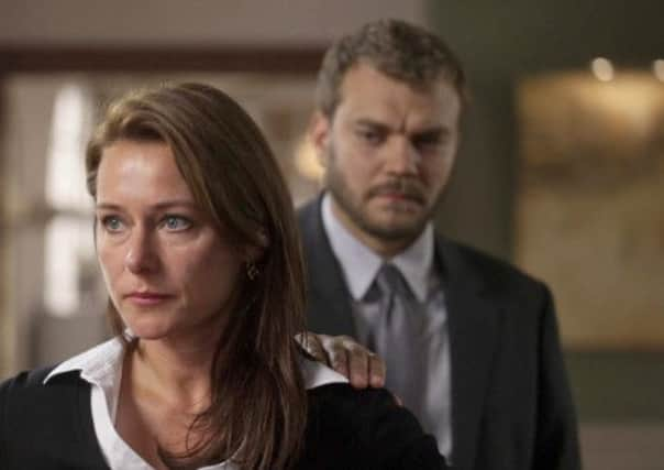 Pilou Asbaek with Borgen co-star Sidse Babett Knudsen. Picture: BBC/ DK1