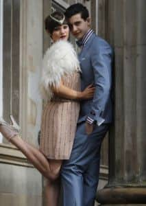 Models Emma Jo Montgomery and Cyrus Danesh promote the Vintage Glasgow festival during a photocall at the Rogano restaurant in Glasgow.  PRESS ASSOCIATION Photo. Picture date: Tuesday May 14, 2013. Designer and Vintage Glasgow curator Wayne Hemingway announced a full fashion and beauty program including music, film, art, dance and food across seven decades, that will be showcased during the festival on Saturday 27 and Sunday 28 July 2013. Photo credit should read: Danny Lawson/PA Wire