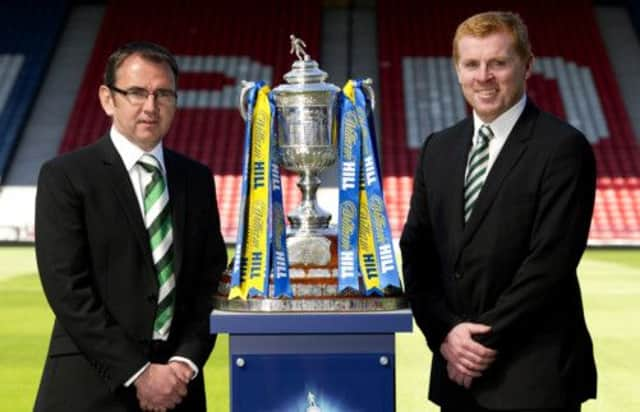 History beckons for Pat Fenlon, left, or Neil Lennon tomorrow. Picture: SNS