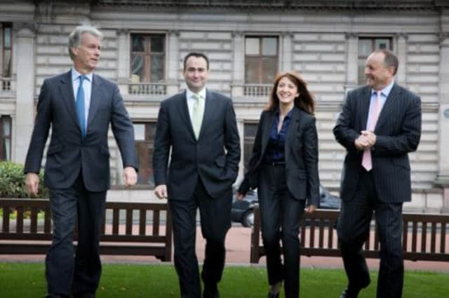 Ken Dalgleish, Donogh OBrien, Catriona Mackie and Nigel Fortnum launch the new venture yesterday. Picture: Comp