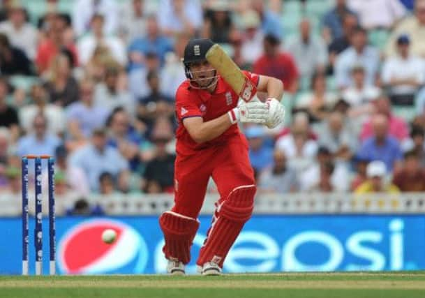 Jonathan Trott strokes the ball away in his knock of 82no. Picture: PA