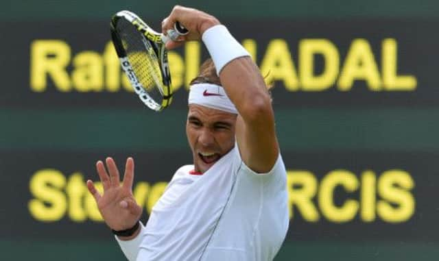 Rafael Nadal looked a shadow of the player who won the French Open just two weeks ago. Picture: Getty