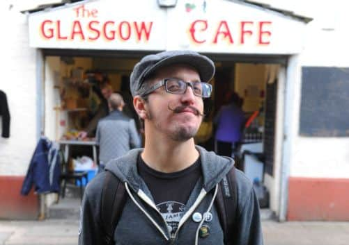 Jason Ricketts from California bought this bunnet at the Barras. Picture: Robert Perry