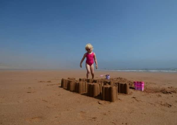 Amy McKean at Balmedie beach in Aberdeenshire today. Picture: Hemedia