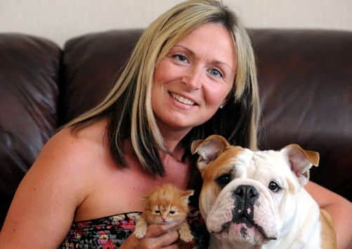 Clare Evans with Harley and Tigger