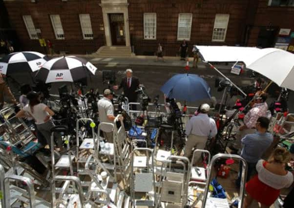 Press photographers take position ahead of the big day. Picture: PA