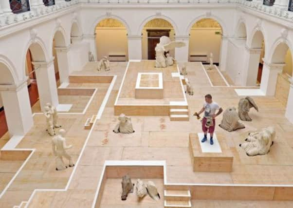 Krijn de Koning's walk-through installation, which allows viewers to see the Edinburgh Art College's sculptures from never-before seen before perspectives. Picture: Phil Wilkinson