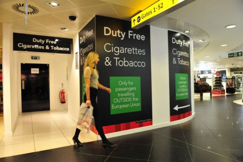 Cigarettes to go in back rooms of duty free shops