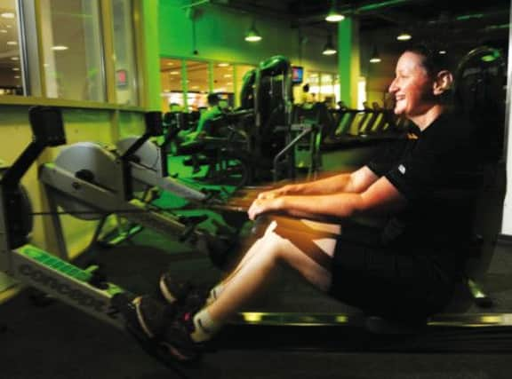 Edinburgh police officer Ginny McKenna, 50, goes to the Pure Gym at Ocean Terminal in Leith at the end of her shifts. Picture: Ian Rutherford