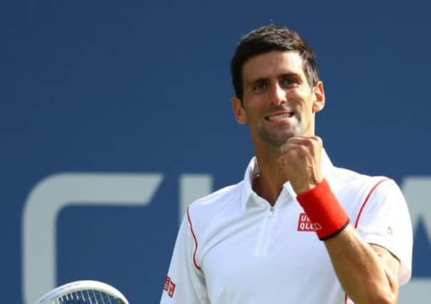 Novak Djokovic celebrates a point during his semifinal. Picture: Getty