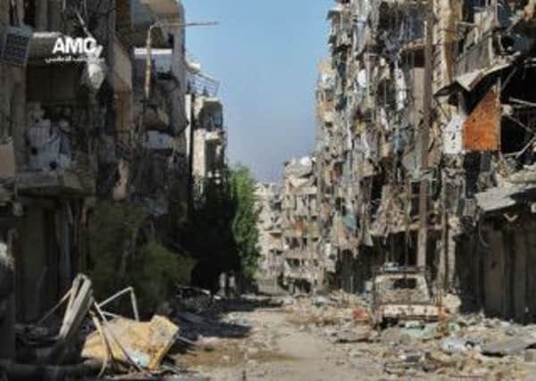 This image taken by an Aleppo Media Centre worker shows the devastating effects of the conflict on the rebel citys buildings. Picture: AP