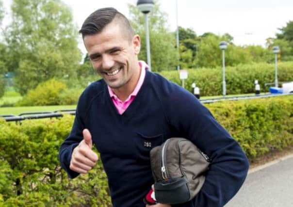 Nacho Novo makes his way into Garscube. Picture: SNS