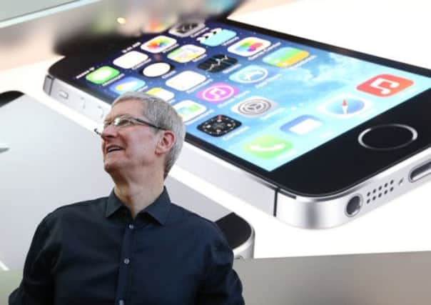 Apple CEO Tim Cook at the launch of the new iPhone 5S. Picture: Getty