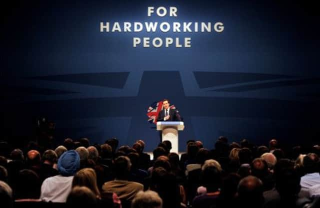 George Osbourne speaks during the Conservative Party Conference in Manchester. Picture: AFP/Getty