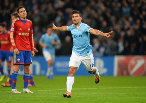 Aguero double breaks Lees Euro record. Picture: Getty