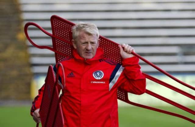 Gordon Strachan has honed a 4231 formation on the training pitch. Picture: SNS