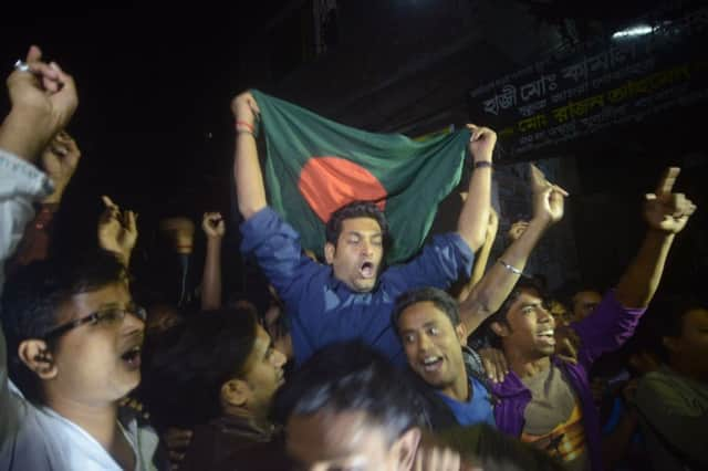 Celebrations near the jail where Abdul Quader Molla was hanged. Picture: Getty