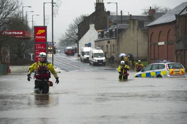 The River  Afton in New Cumnock Ayrshire broke its banks after heavy rain over night. Picture:  James Williamson.