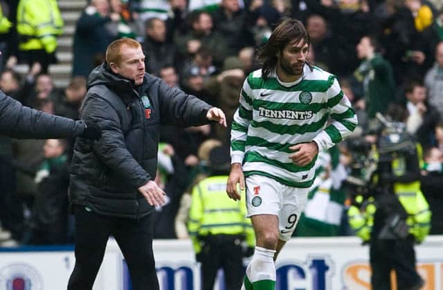 Neil Lennon and Georgios Samaras. Picture: Ian Georgeson