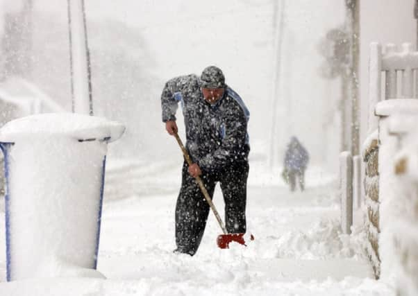 Heavy snow is expected to hit lowland parts of Scotland from the west, with potentially 'atrocious' conditions predicted for motorists. Picture: TSPL