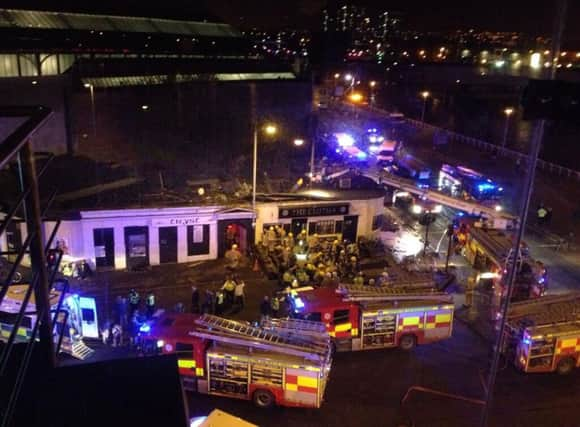 The scene of the Clutha helicopter crash. Picture: PA