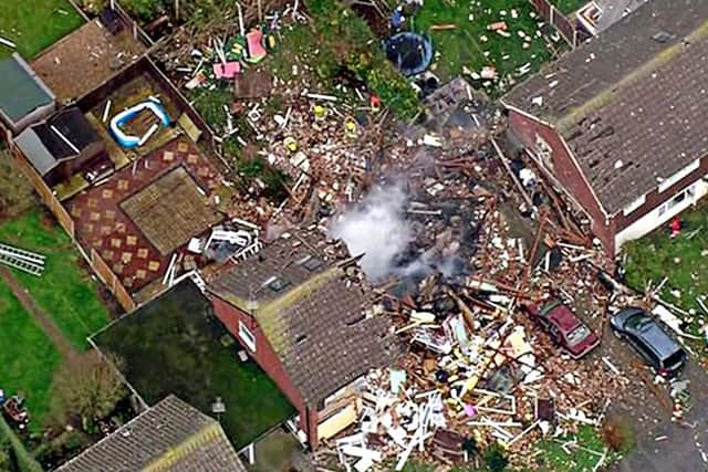 Two homes were destroyed and dozens damaged in the explosion in the Essex town of Clacton