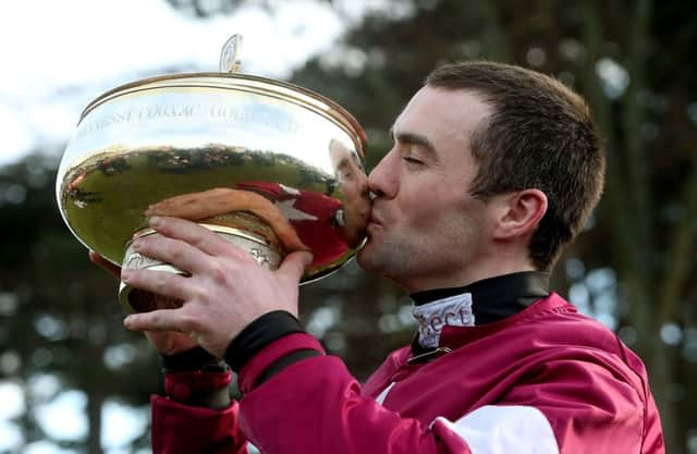 Brian OConnell celebrates his success aboard Last Instalment. Picture: PA