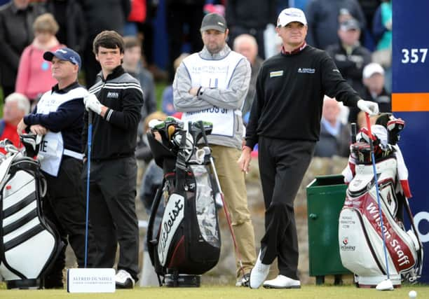 Craig Lawrie with his dad at the Alfred Dunhill Links Championships in 2012. Picture: Jane Barlow