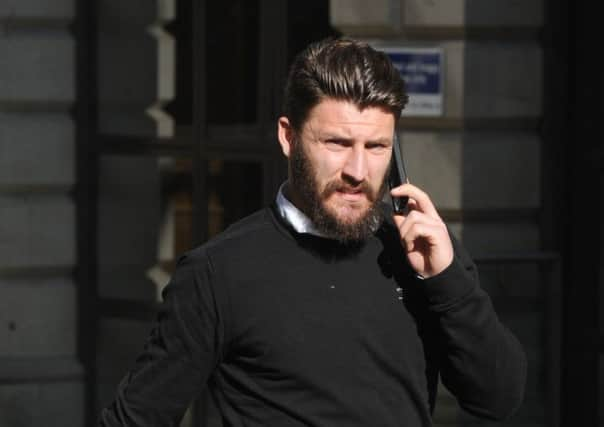 Former Hibernian player Gary Deegan outside court yesterday. Picture: Jane Barlow