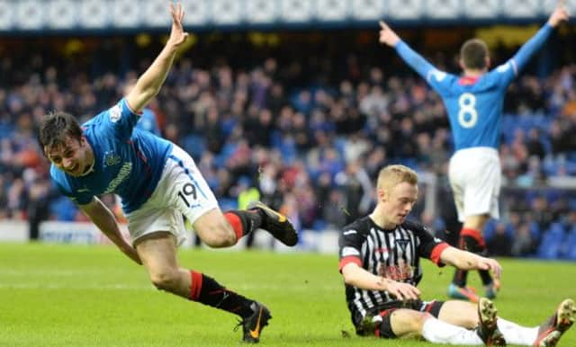 Rangers' Callum Gallagher celebrates his strike. Picture: SNS