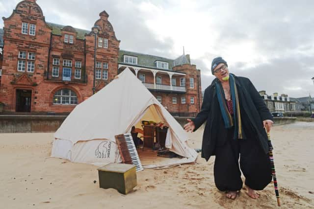 Ben Treuhaft, 66, set up his tent on Portobello Beach. Picture: Phil Wilkinson