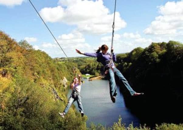 A zip wire at Adrenalin Quarry, which is one of the inspirations behind the new plan. Picture: Adrenalin Quarry