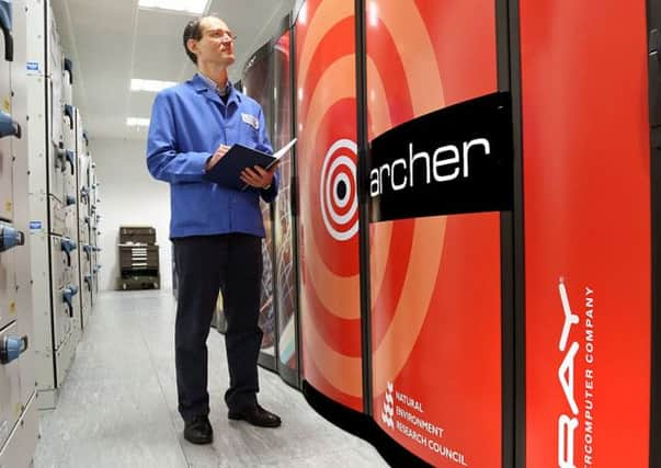 Senior systems engineer Felipe Popovics gives ARCHER a once-over ahead of today's launch at Edinburgh University. Picture: Gordon Fraser