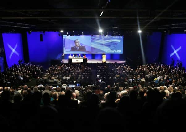 First Minister Alex Salmond addresses the SNP Spring Conference. Picture: PA