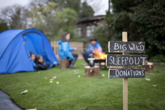 Around the campfire and ready to spend a night under the stars. Picture: RSPB