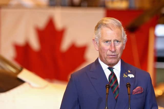 Prince Charles gives a speech as he visits Stevenson Campus Air Hanger on May 21, 2014 in Winnipeg, Canada. Picture: Getty