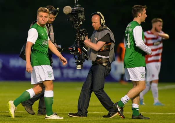 Jason Cummings goalscoring heroics lit up the first leg of the Premiership play-off final. Picture: Getty