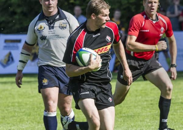 Scots-born Gordon McRorie runs in a try against for Canada Select. Picture: Steve Bosch