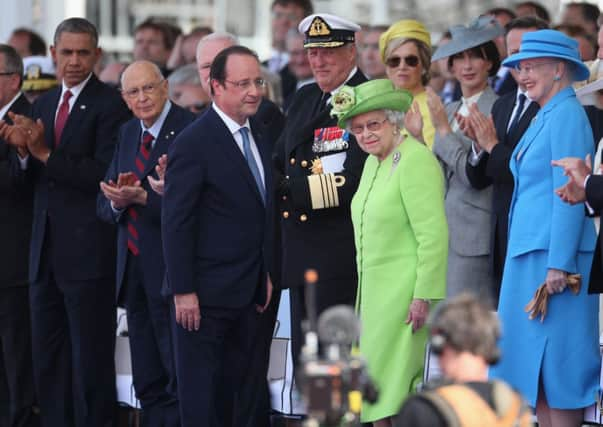 French President Francois Hollande and the Queen attend the D-Day ceremony. Picture: Getty