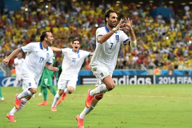 Georgios Samaras celebrates his last-minute penalty. Picture: Getty