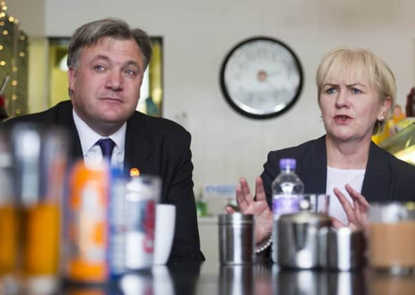 Ed Balls and Scottish Labour leader Johann Lamont MSP at Cafe No9 on Edinburgh's Leith Walk. Picture: Steven Scott Taylor