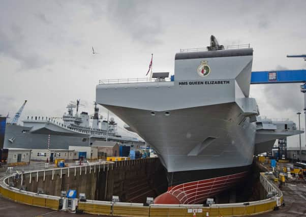 The HMS Queen Elizabeth was officially named today. Picture: Getty